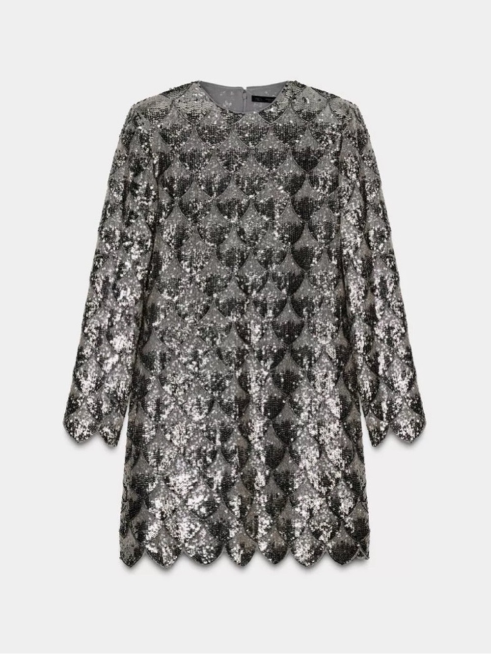 NWT ZW COLLECTION SEQUIN MINI DRESS SILVER - Picture 2 of 8